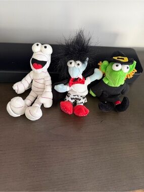 Vintage Halloween Plush Lot Mummy Vampire & Witch Characters 3 Pc